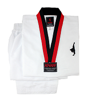 Добок для тхэквондо WT Extra Light Red/Black Khan